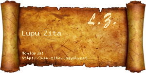 Lupu Zita névjegykártya